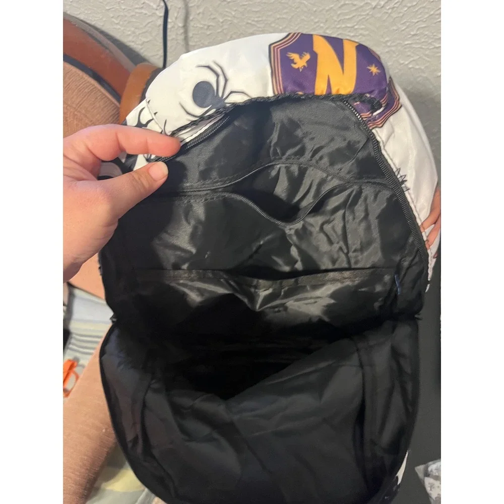 Wednesday Addams Nevermore Academy 2pc Backpack Lunch Bag Set White